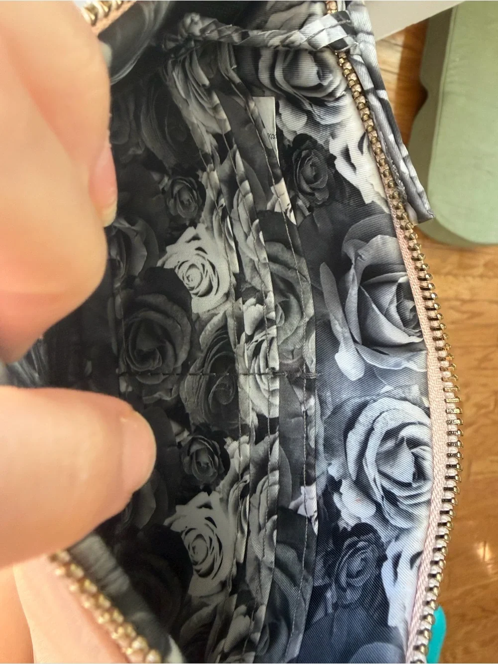 Adrienne Vittadini Blush Wristlet Clutch Vegan Leather Charging Port Included